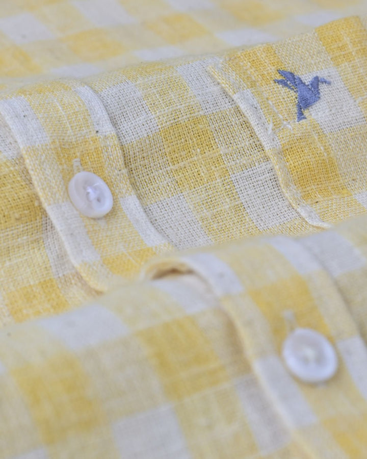 Golden Yellow Mini Checks-Full-Stain Proof