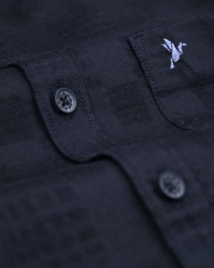 Black Self Pattern Print -Full-Stain Proof