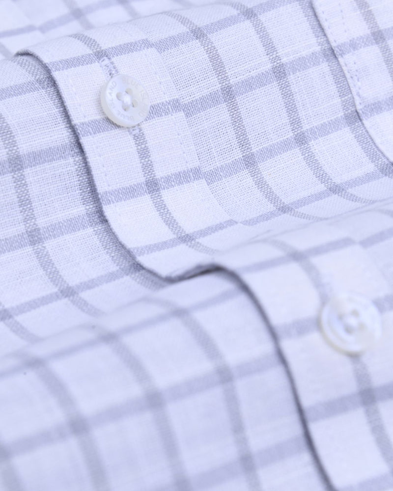 White & Grey Square Checks -Full-Bamboo Linen