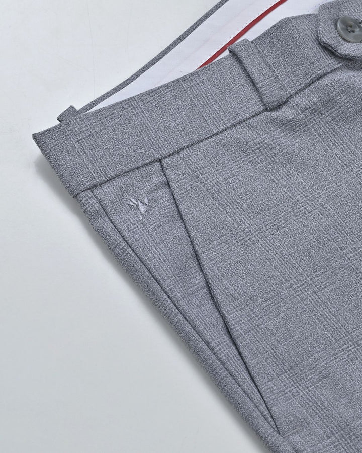 Dark Grey Multi Line Checks - Wrinkle free Formal Pant