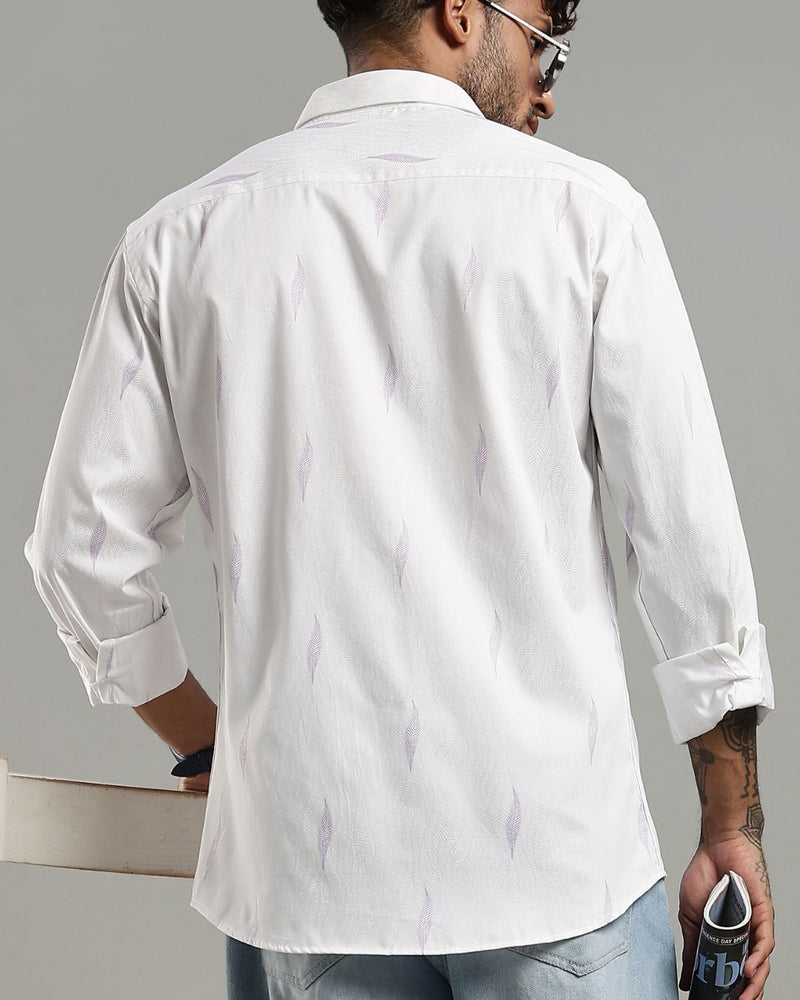 White Feather Print -Full-Stain Proof