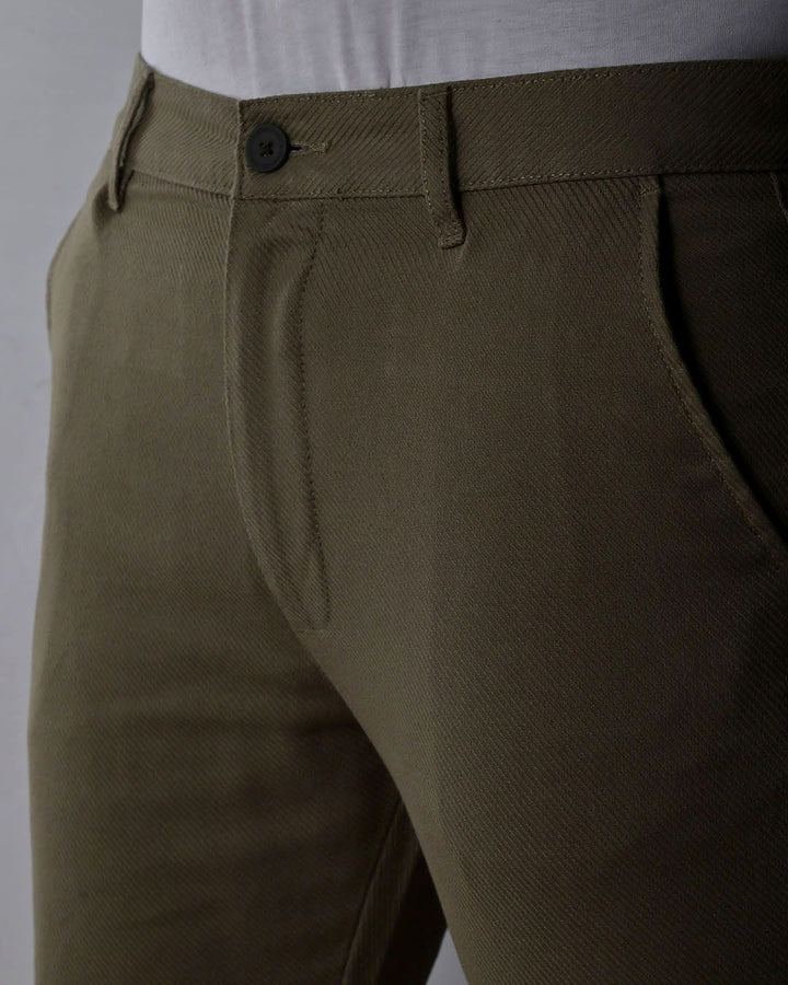 Olive Cross Stripes - Dobby Pant