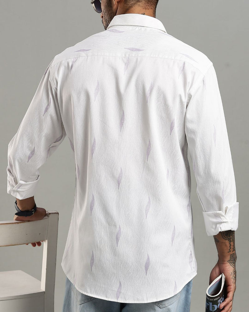 White Feather Print -Full-Stain Proof