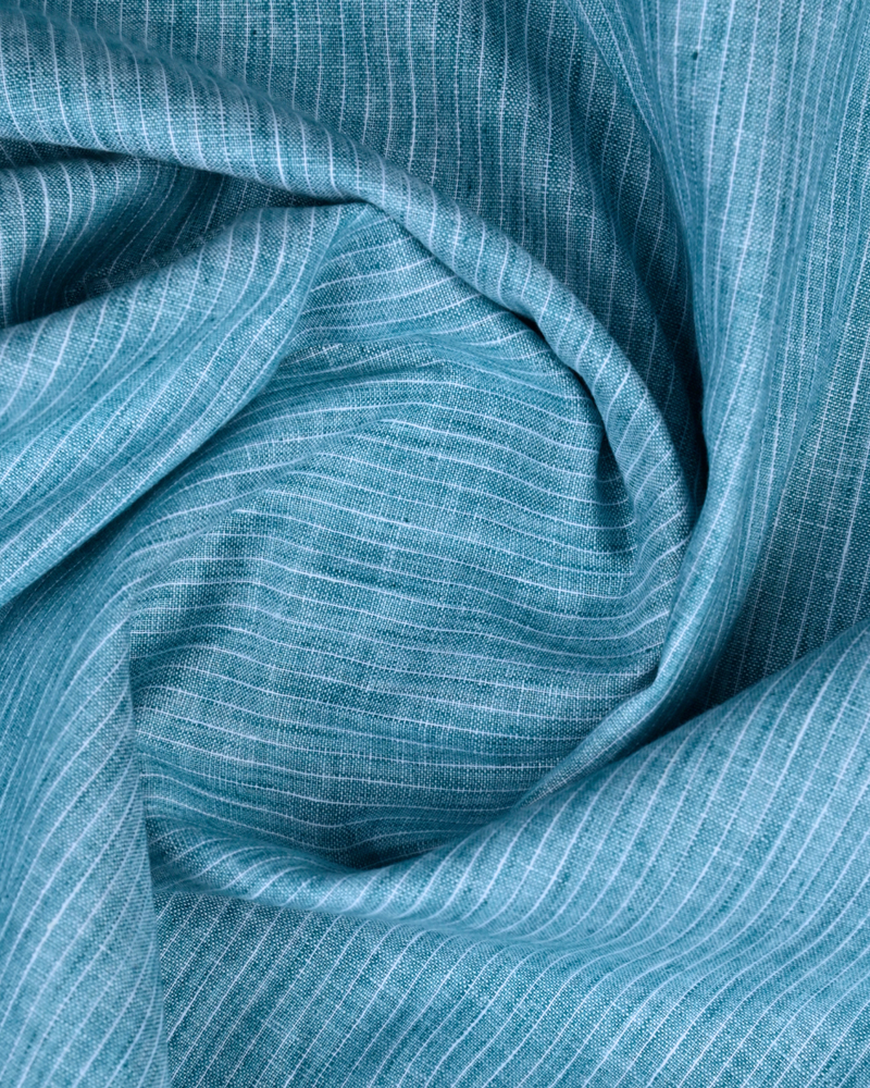 Jungle Green Mini Stripes -Full-Bamboo Linen