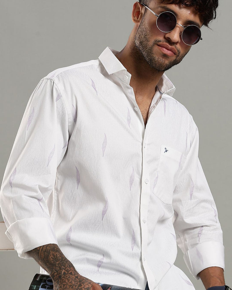 White Feather Print -Full-Stain Proof