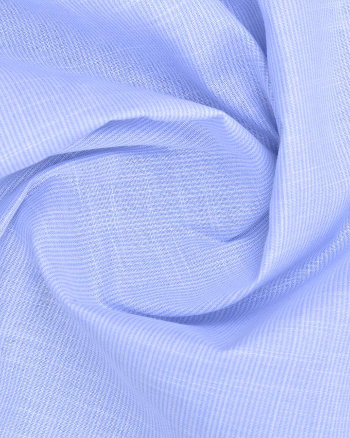 Blue Grid Stripes -Full-Bamboo Linen