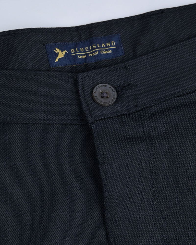 Black Wavy Checked - 2 way stretch - COTTON PANT