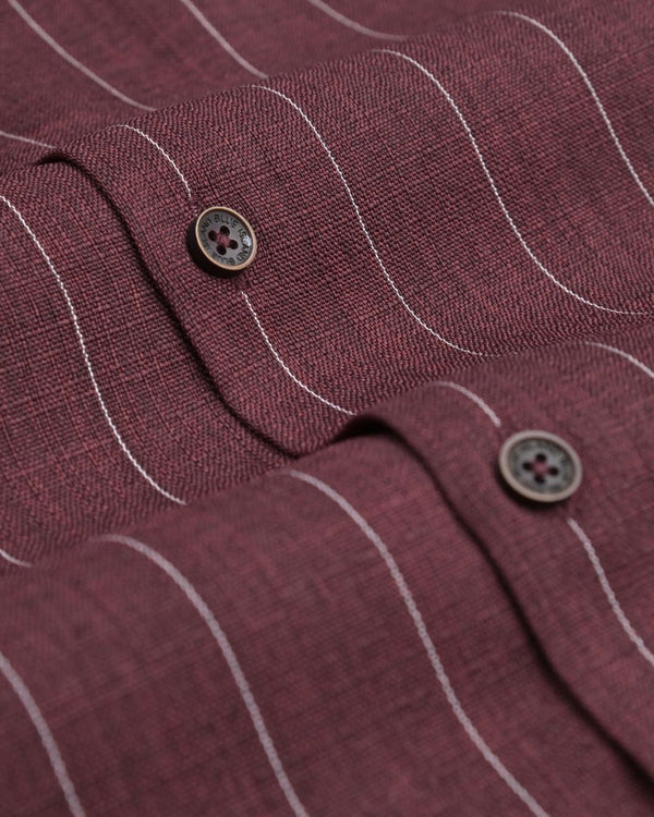 Plum Red Linear Pattern - Half Sleeve - Airlite Shirt