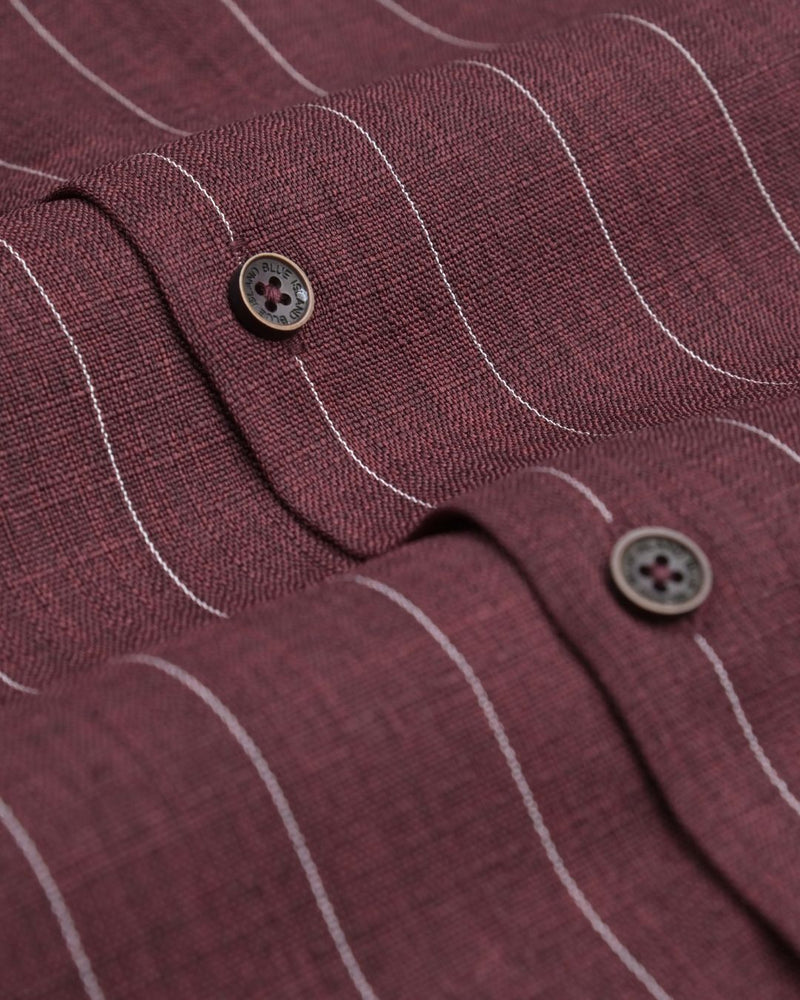 Plum Red Linear Pattern - Half Sleeve - Airlite Shirt