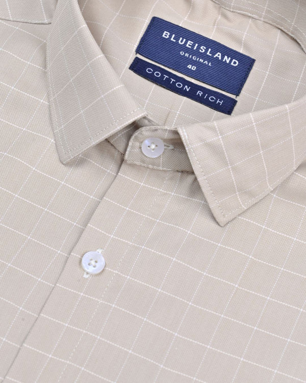Camel Brown Checks- Full-Cotton Rich