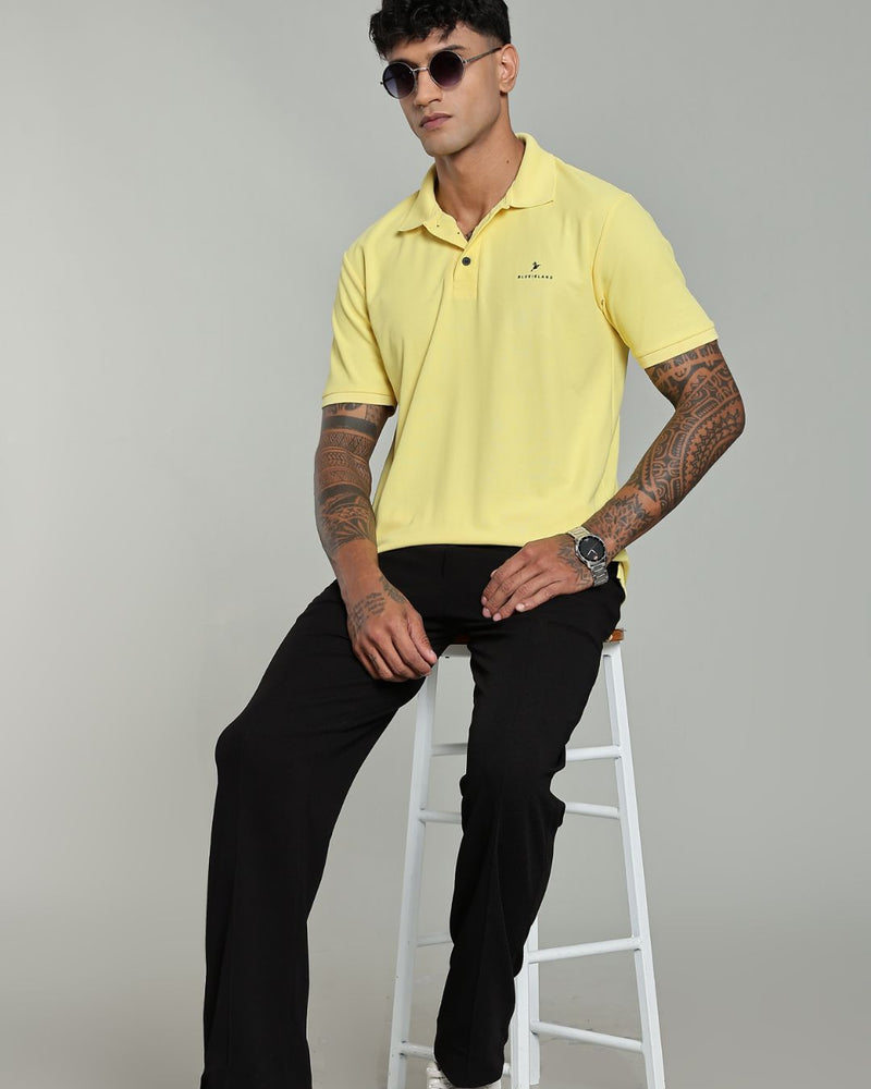 Soft Yellow - Active wear Polo Tshirt