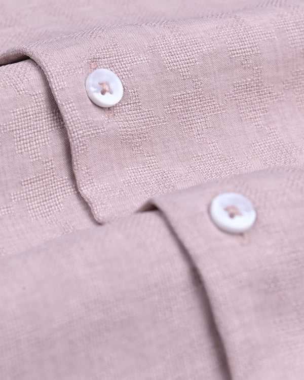 Dusty Pink Micro Dotted  Line - Half Sleeve - Airlite Shirt