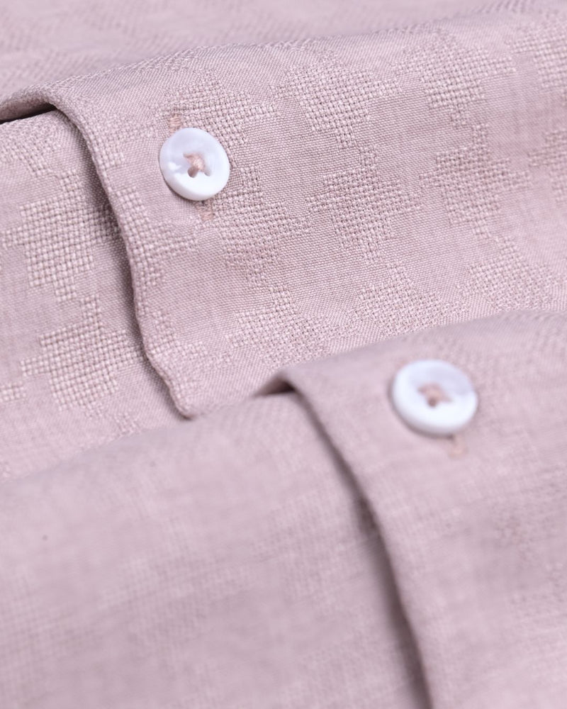 Dusty Pink Micro Dotted  Line - Half Sleeve - Airlite Shirt