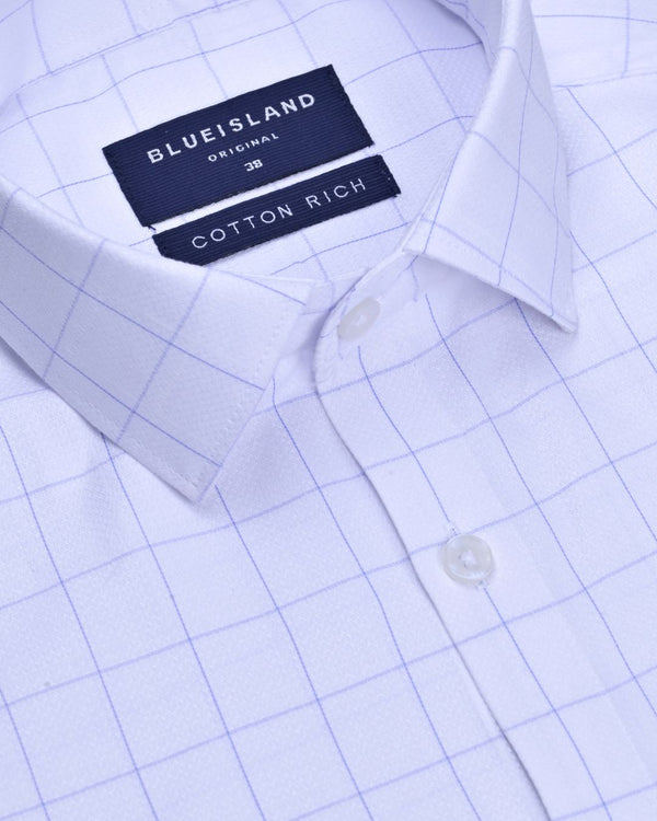White Mist Checks- Full-Cotton Rich
