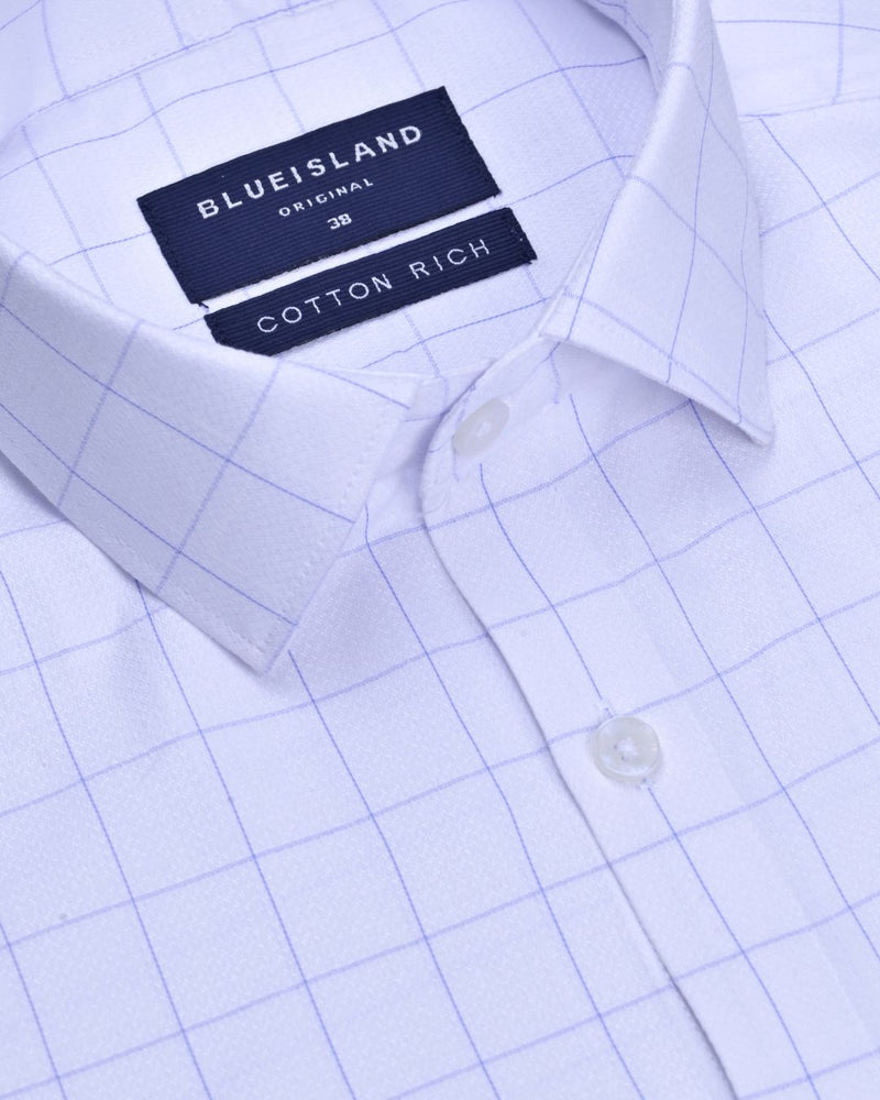 White Mist Checks- Full-Cotton Rich