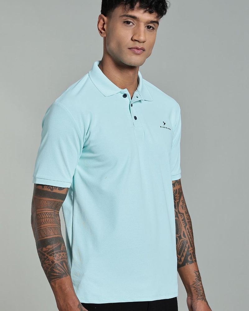 Aqua Blue - Active wear Polo Tshirt