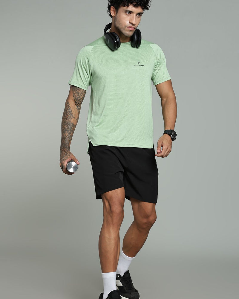 Green Dotted Lines - Active wear Round neck Tshirt