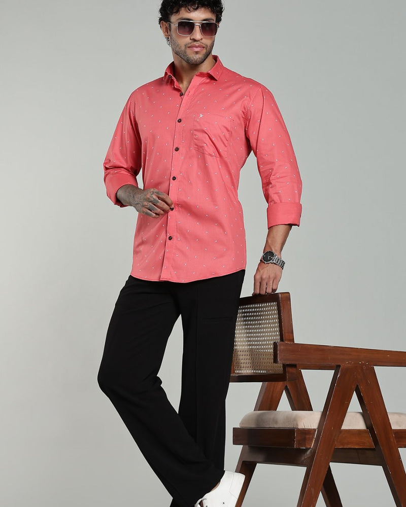 Salmon Pink Print-Full-Stain Proof