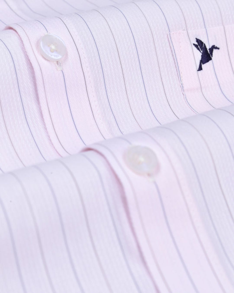 Baby Pink Double Colour Stripes - Full-Cotton Rich