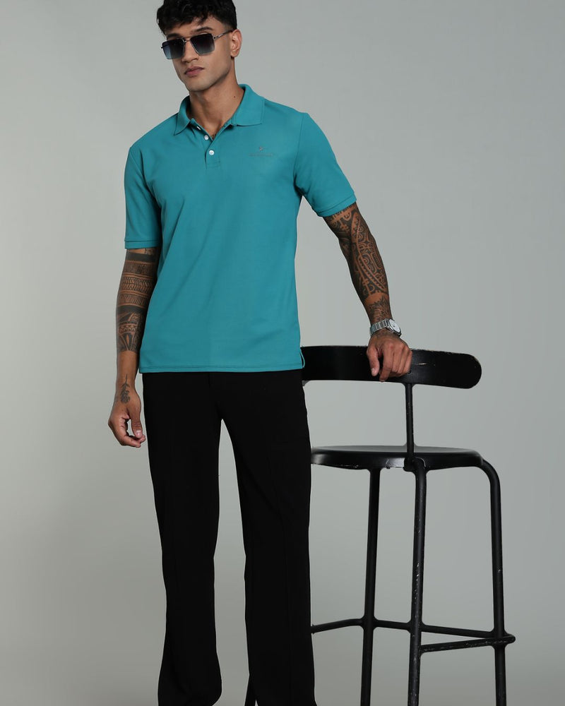 Teal Blue - Active wear Polo Tshirt