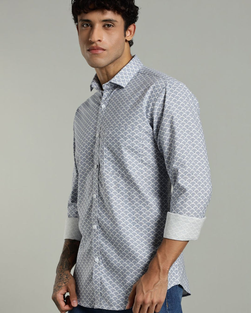 Ocean Wave Print-Full-Stain Proof
