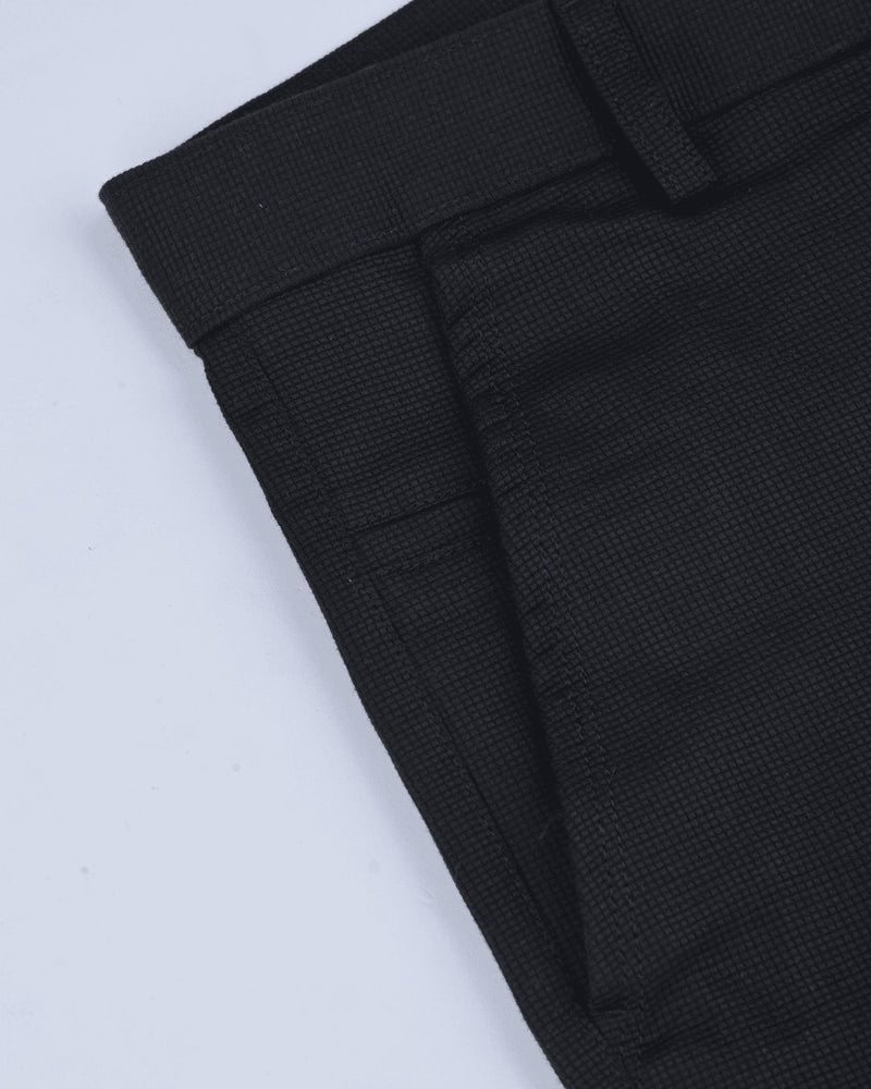Black Square Checked - 2 way stretch - COTTON PANT