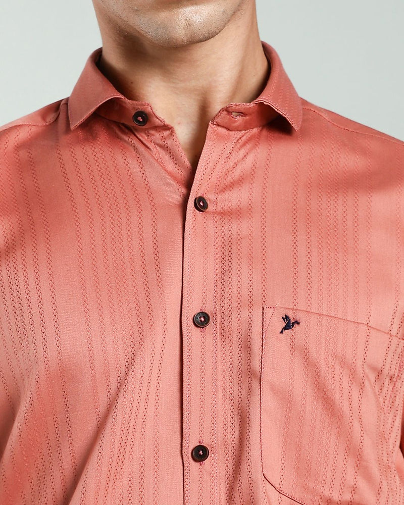Copper Brown Self Design - Full-Stain Proof