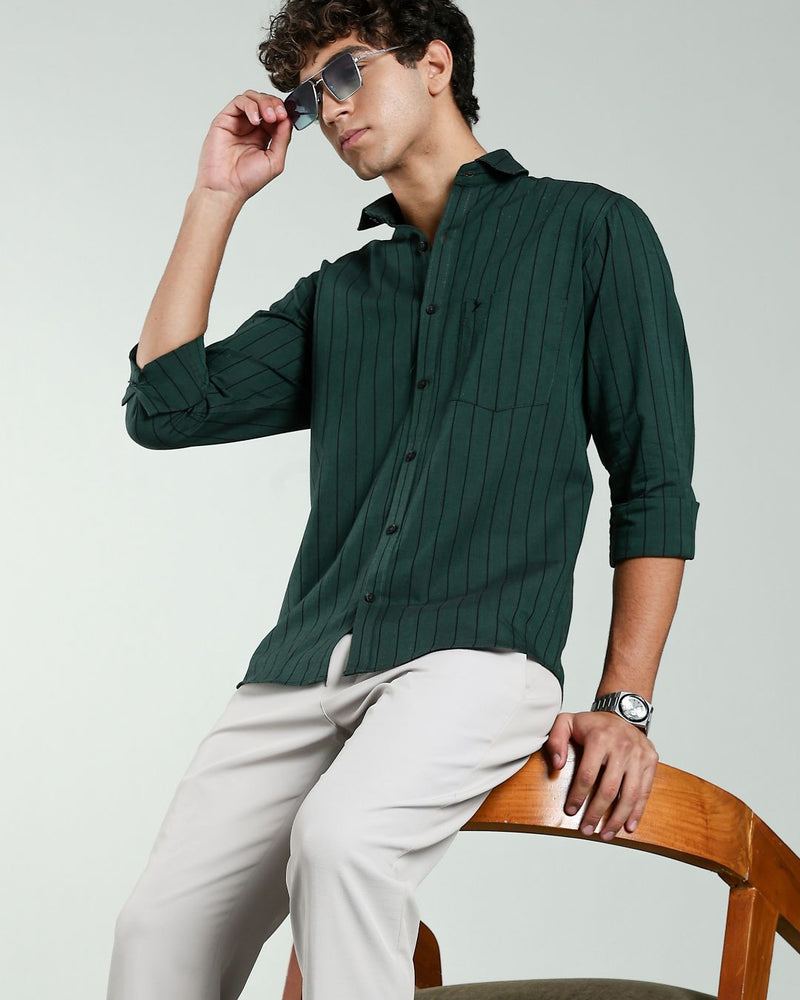 Dark Emerald Green Stripes- Full-Stain Proof