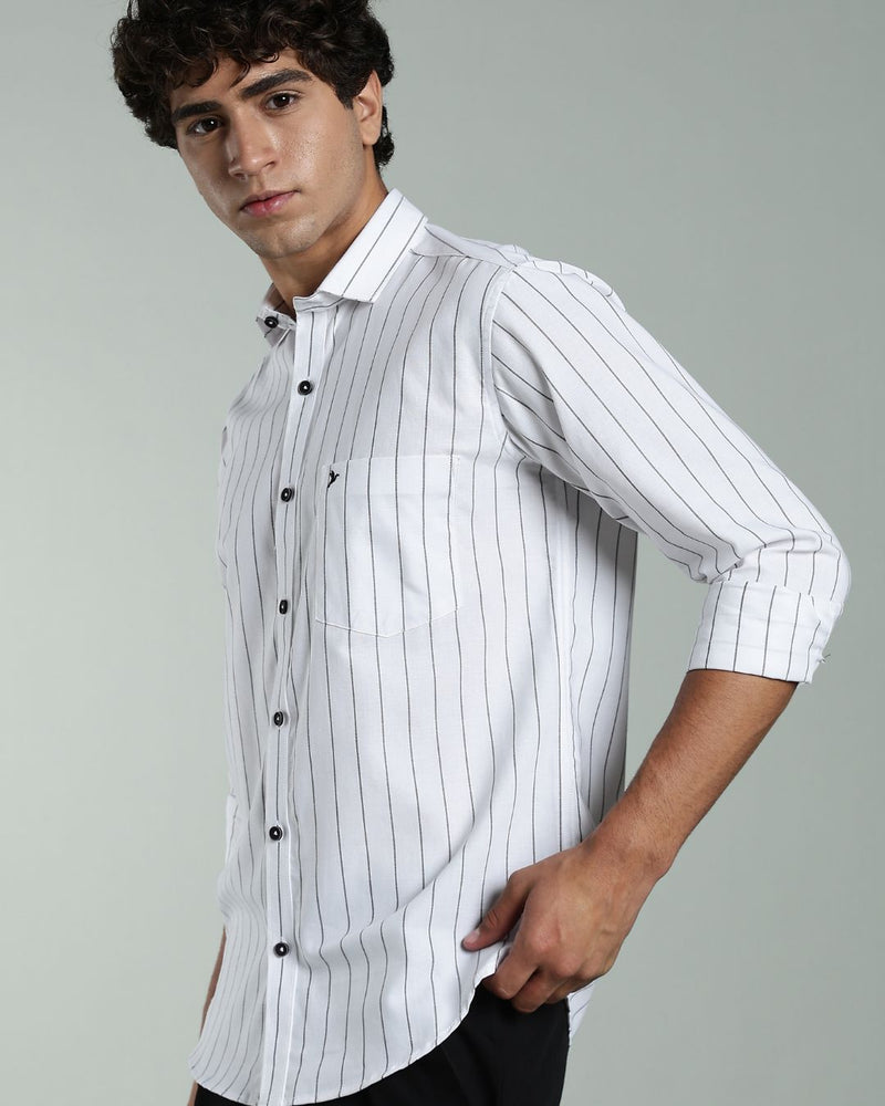 Rich White & Black Stripes- Full-Stain Proof
