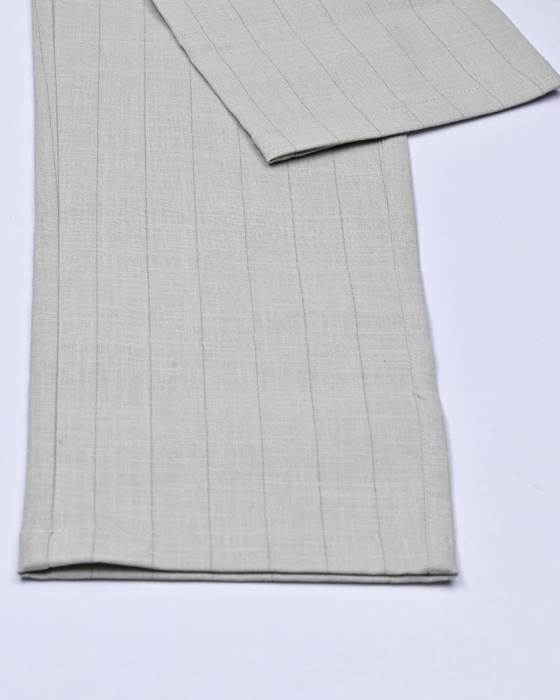 Dusty Grey Vertical Stripes - 2 way stretch - COTTON PANT