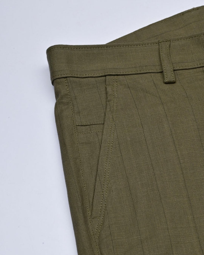 Brown Vertical Stripes - 2 way stretch - COTTON PANT