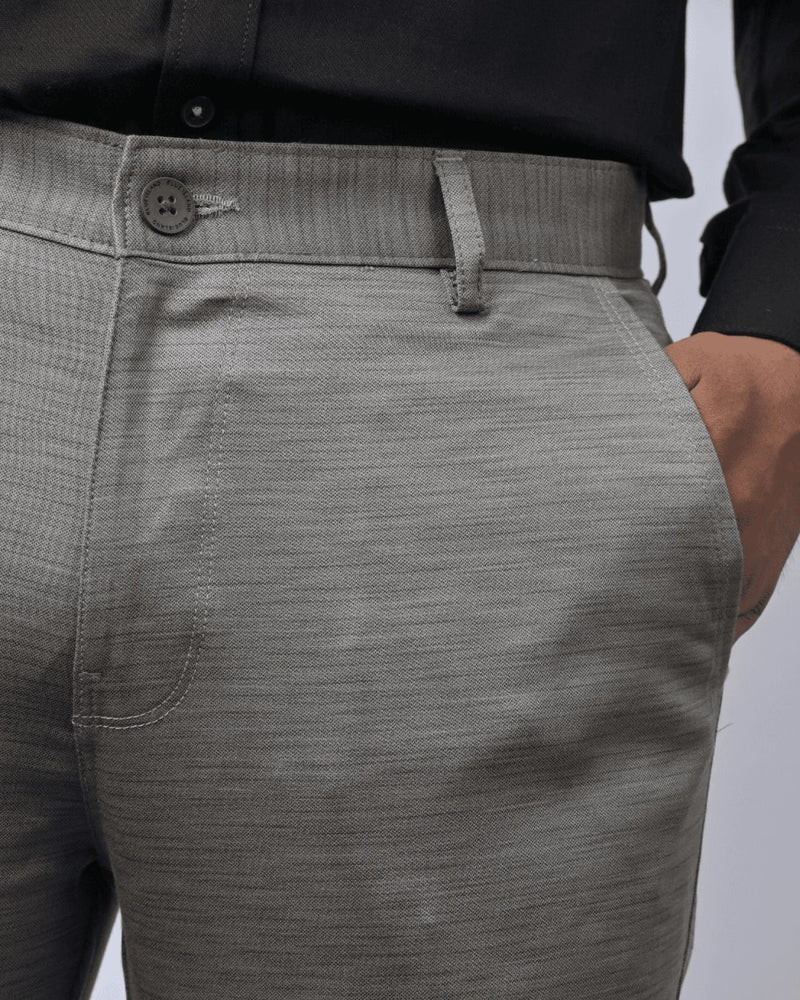 Grey Stripes - 2 way stretch - COTTON PANT