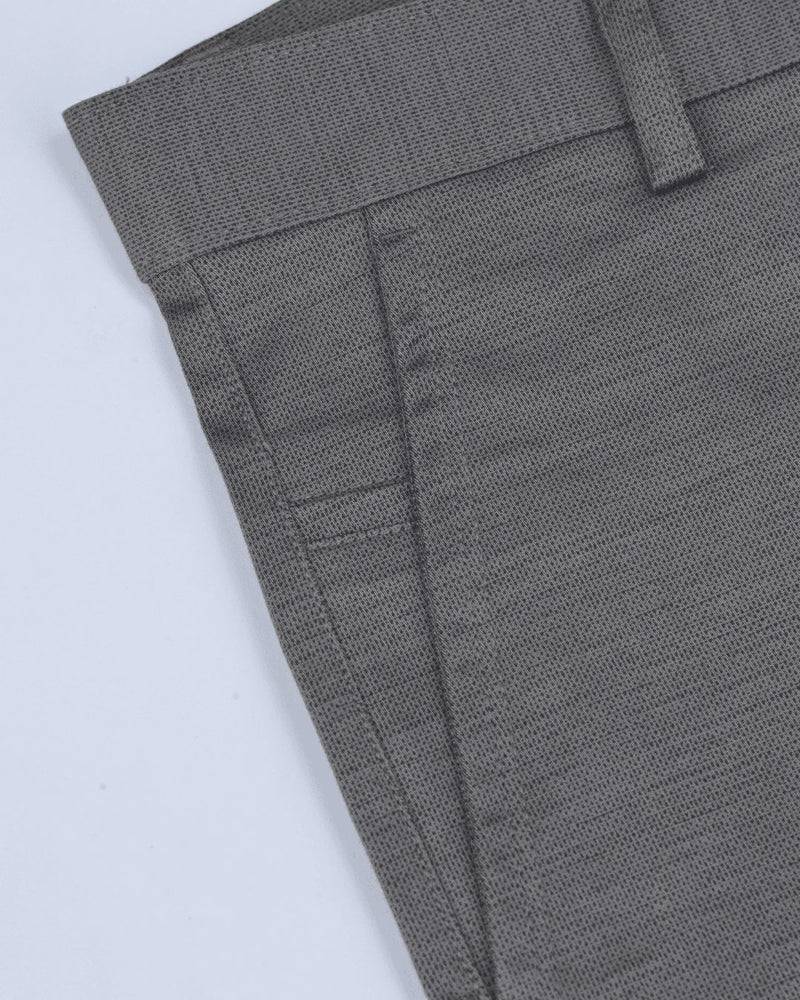 Dark Grey Dot Printed - 2 way stretch - COTTON PANT
