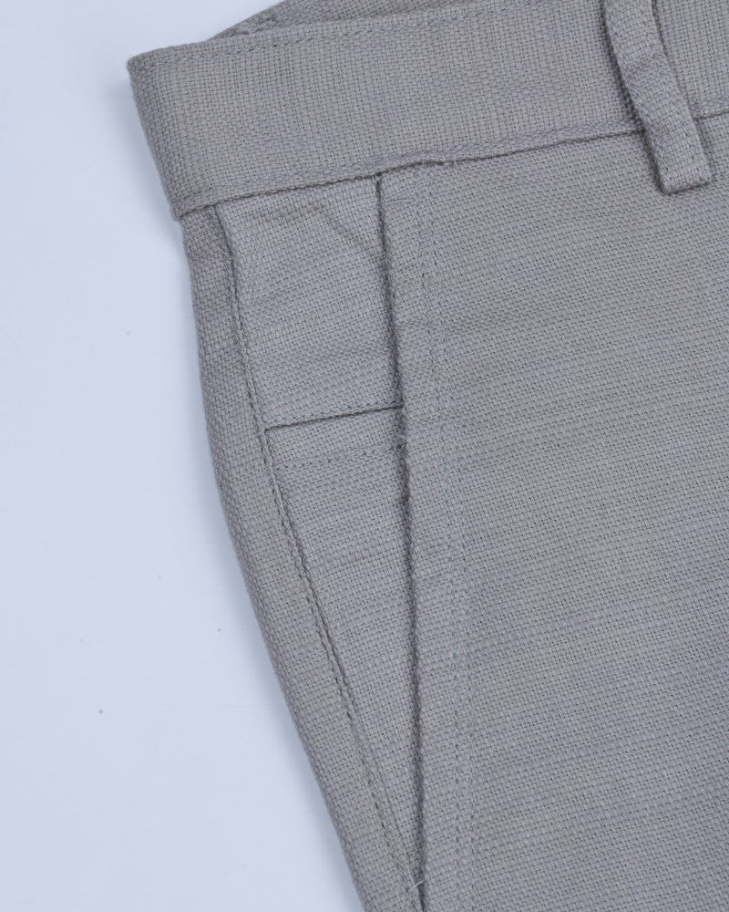 Textured Cement Grey - 2 way stretch - COTTON PANT