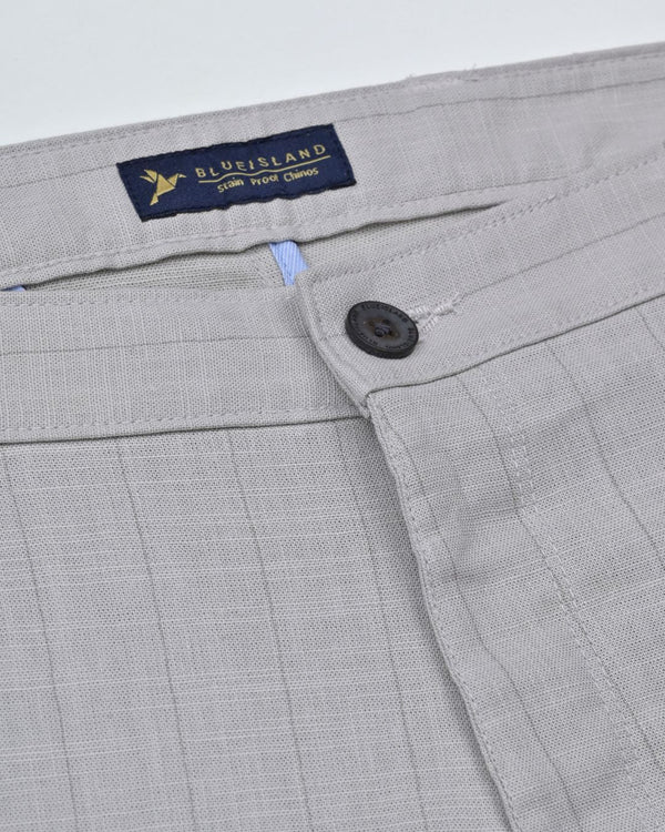 Dusty Grey Vertical Stripes - 2 way stretch - COTTON PANT
