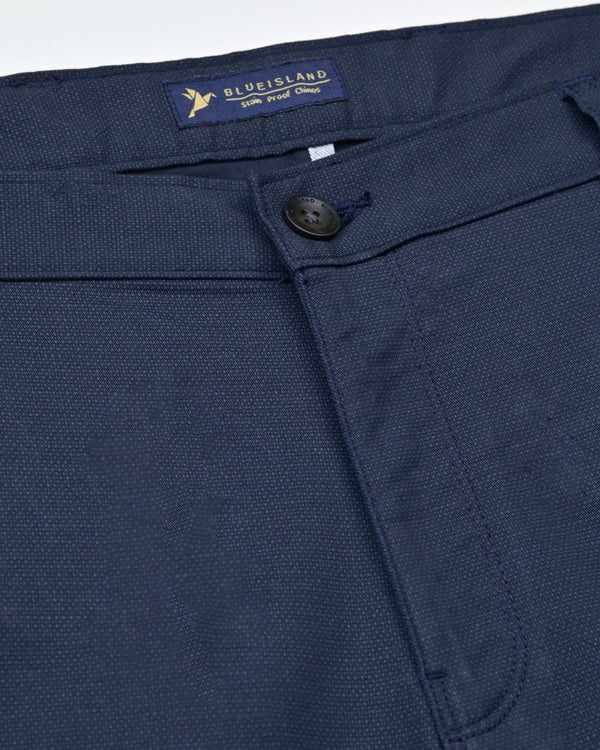 Navy Dot Printed - 2 way stretch - COTTON PANT