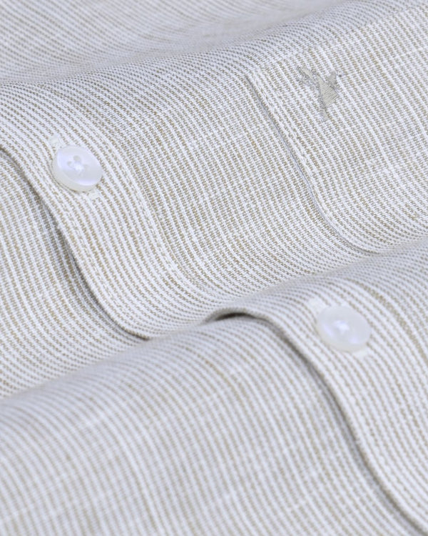 Brown Grid Stripes -Full-Bamboo Linen