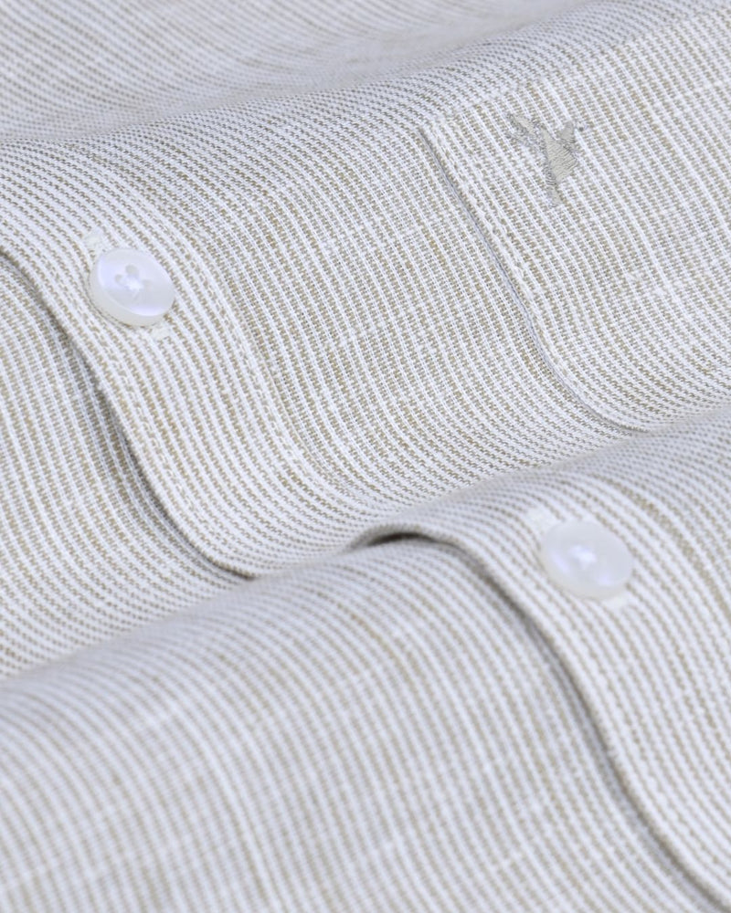 Brown Grid Stripes -Full-Bamboo Linen