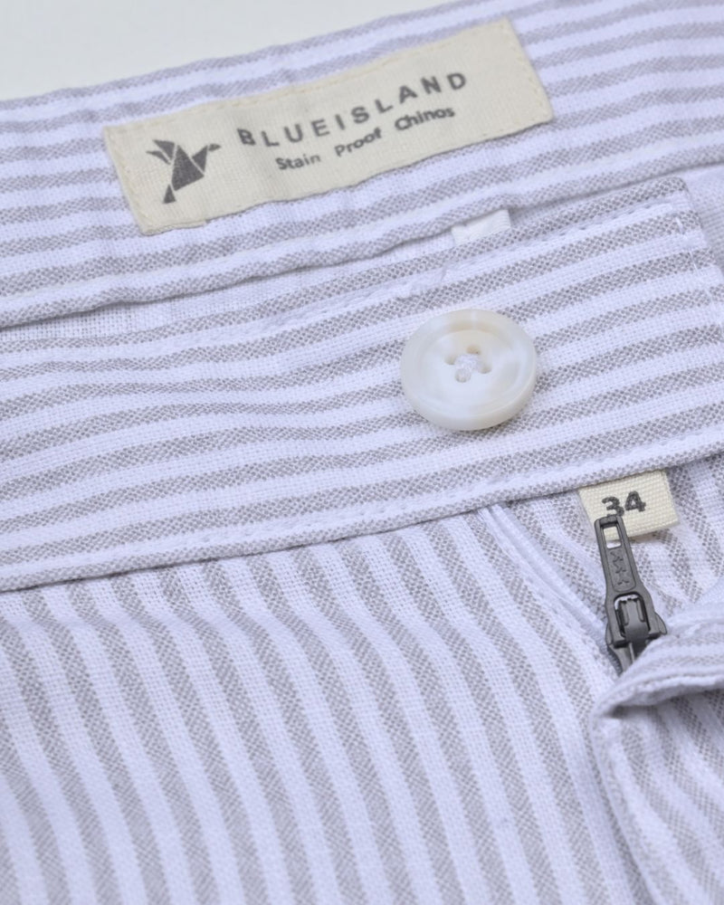 White Mini stripes - 2 way stretch - COTTON PANT