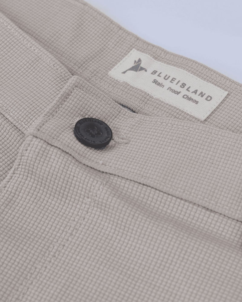 Cream Square Checked - 2 way stretch - COTTON PANT