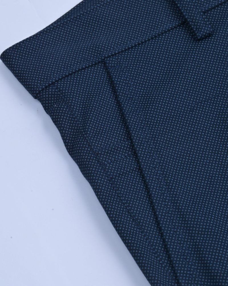 Navy Diamond Printed - 2 way stretch - COTTON PANT