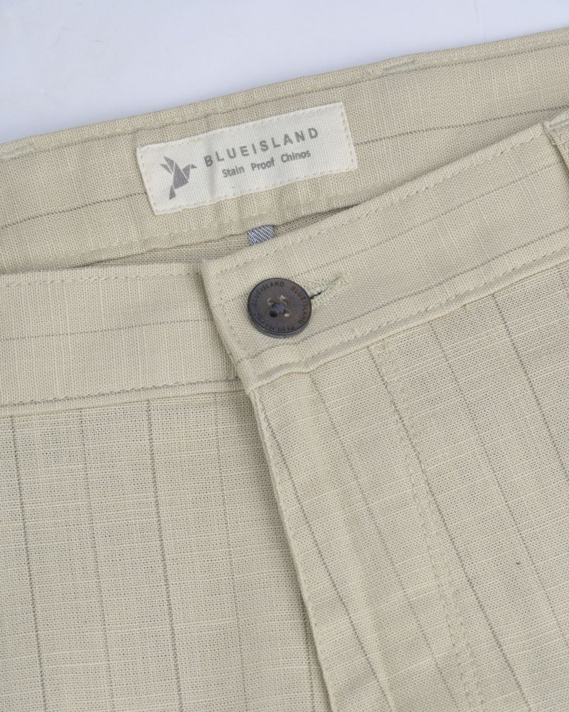 Cream Vertical Stripes - 2 way stretch - COTTON PANT