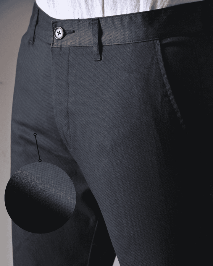 Black Sketchy Printed - 2 way stretch - COTTON PANT