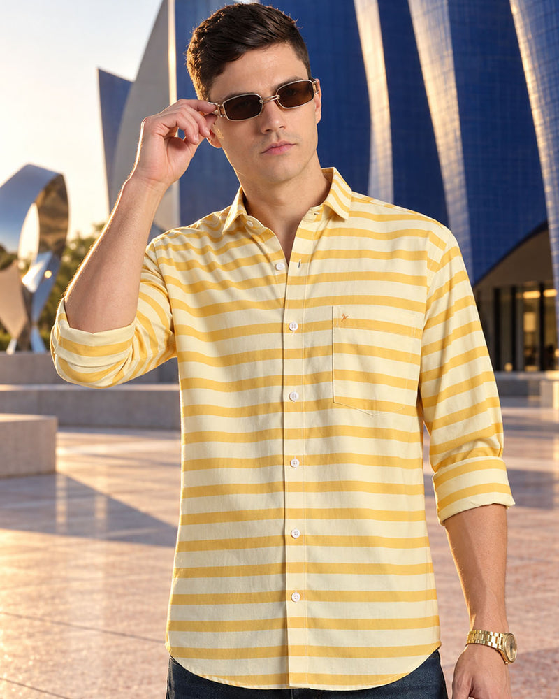 Yellow Horizontal Stripes -Full-Stain Proof