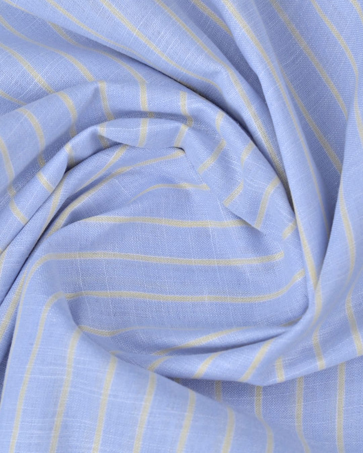 Bold Blue Stripes -Full-Bamboo Linen