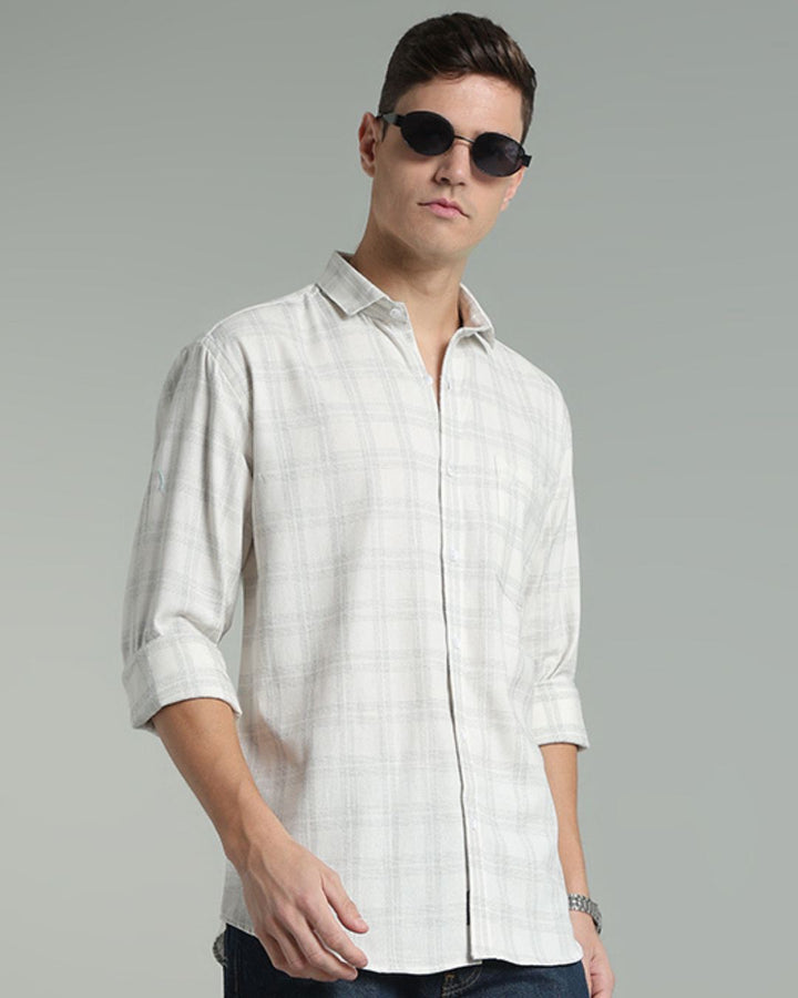 Cream Dotted Line Checks -Full-Stain Proof