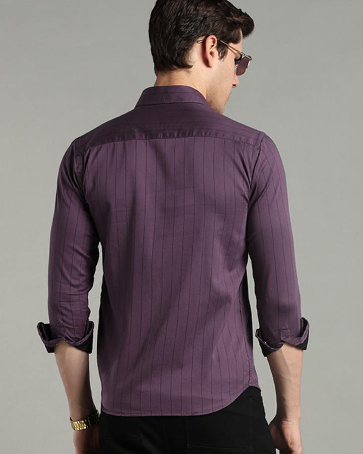 Dusty Violet Vertical Stripes -Full-Stain Proof