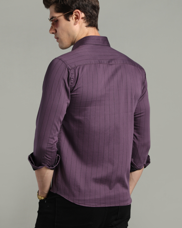 Dusty Violet Vertical Stripes -Full-Stain Proof