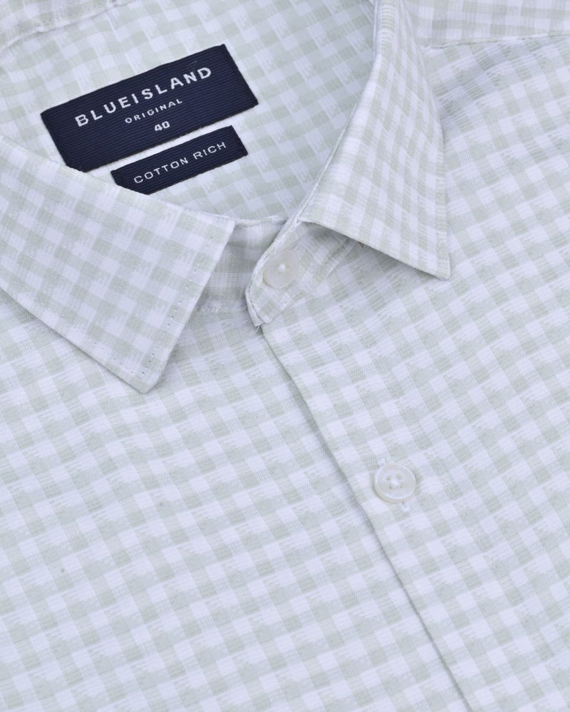 Lite Olive Soft Checks - Full-Cotton Rich