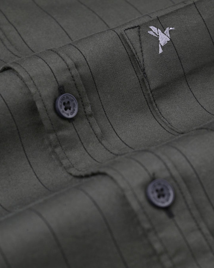 Forest Green Vertical Stripes -Full-Stain Proof